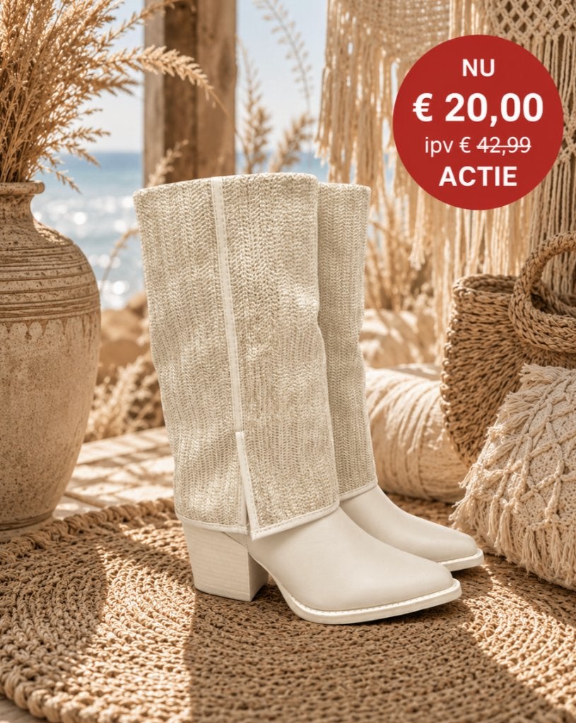 Beige Flappen laars Maat 37, Hoge laarzen, Beige, Nieuw, Ophalen of Verzenden