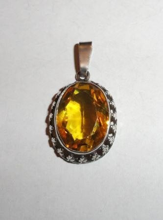 Hanger Citrien Zilver 830 kettinghanger, Verzenden, Zo goed als nieuw, Met edelsteen, Zilver