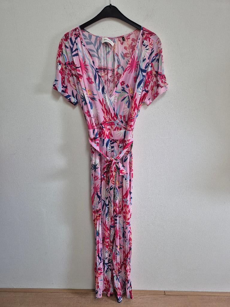 Jump14 - Lichtroze fleurige Pom Amsterdam jumpsuit maat S, Kleding | Dames, Ophalen of Verzenden, Zo goed als nieuw, Maat 38/40 (M)