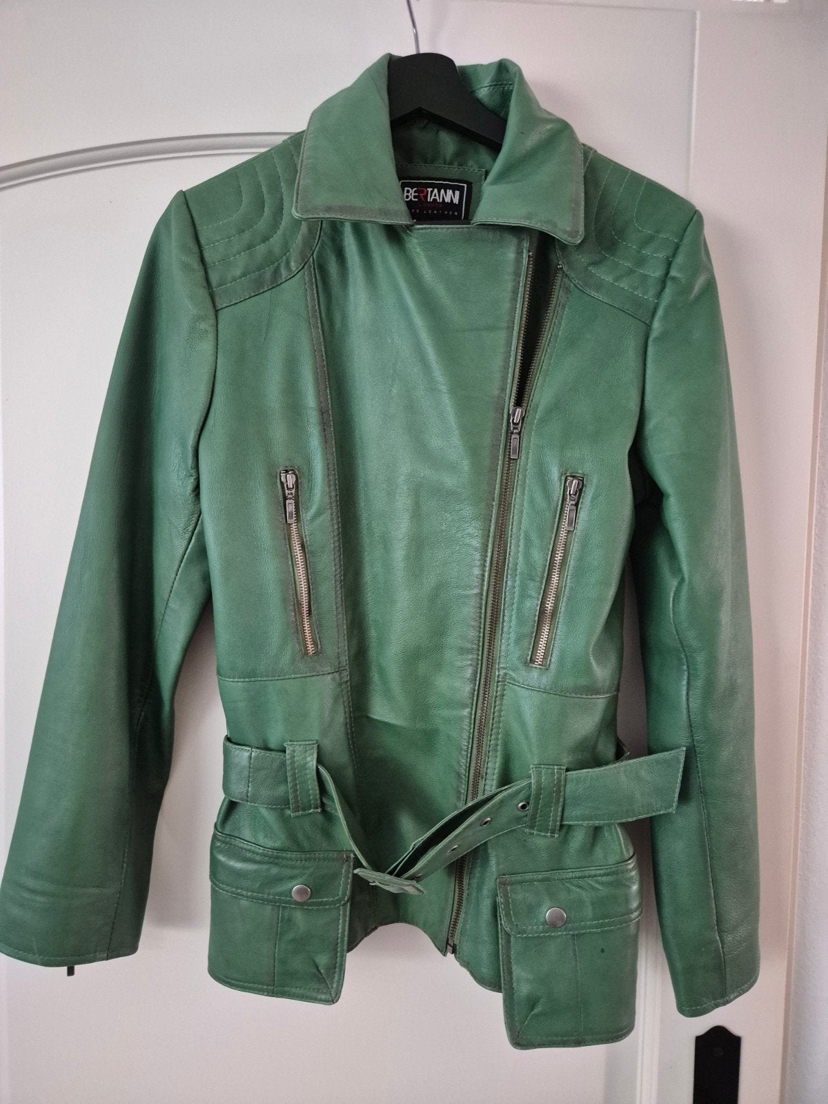 echt leren jas, Maat 38/40 (M), Nieuw, Ophalen of Verzenden, Groen