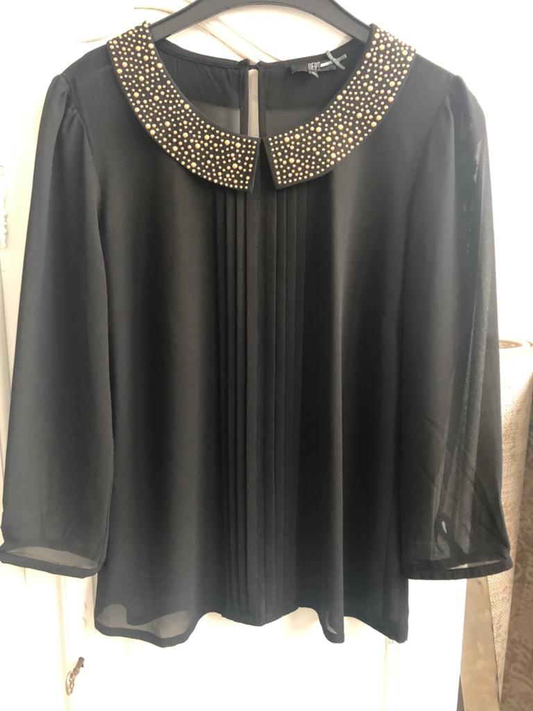 Nieuw zwart voile blouse merk DEPT maat S 36, Ophalen of Verzenden, Nieuw, Maat 36 (S), Zwart