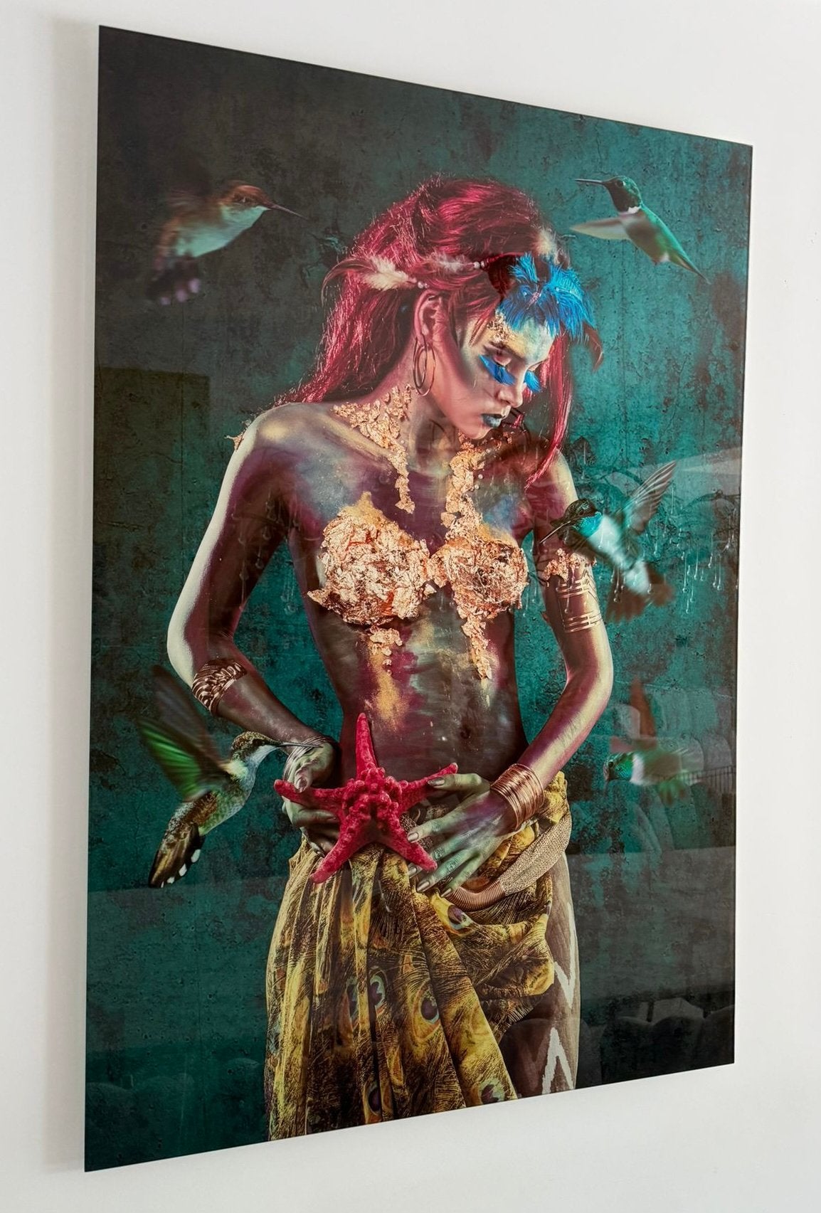 Glasschilderij (H: 120 x B: 80cm), Antiek en Kunst, Kunst | Schilderijen | Modern, Ophalen