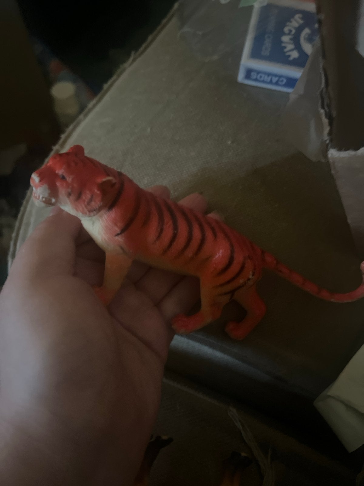 Speelgoed tijger figuur - Oranje met zwarte strepen, Ophalen of Verzenden, Zo goed als nieuw, Jongen of Meisje