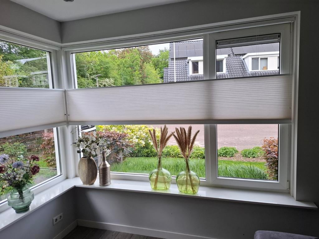 2x Luxaflex Duette Plissé Gordijnen Top Down/Bottom Up Wit, Huis en Inrichting, Ophalen, Wit, 150 tot 200 cm