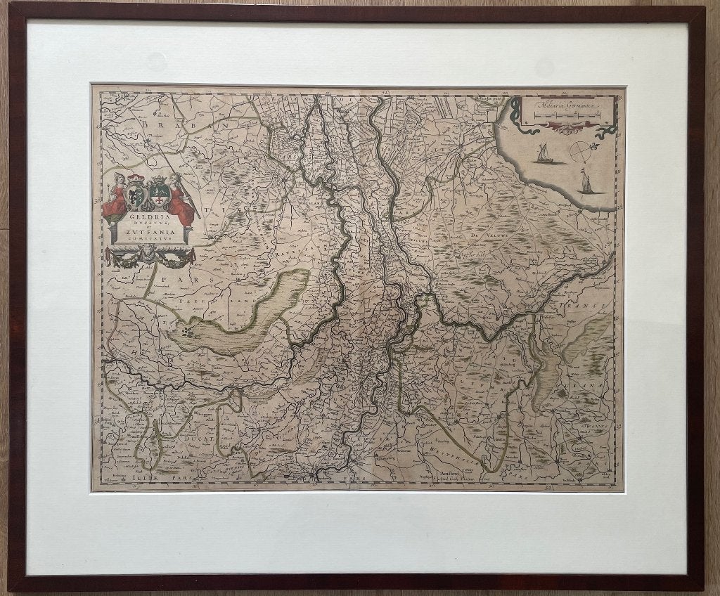 Geldria ducatus et Zutphania comitatus W. Blaeu 1631, Gelezen, Voor 1800, Ophalen of Verzenden, Landkaart