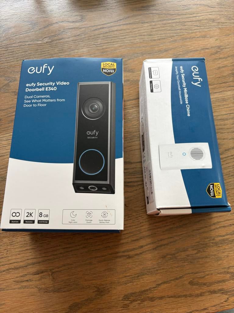 Eufy Video Deurbel E340 met Chime - Bedraad & Draadloos, Ophalen of Verzenden, Bewegingsdetectiesensor, Nieuw, Draadloos