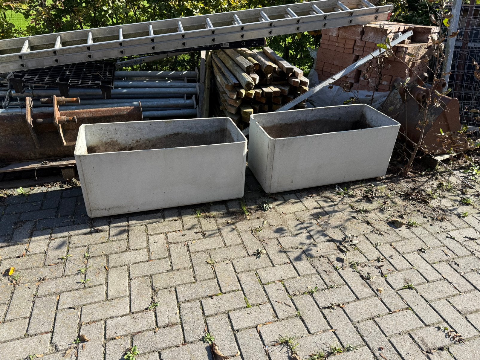 4 plantenbakken eternit eform swisspearl 45x45x100cm, Ophalen, Zo goed als nieuw, Kunststof