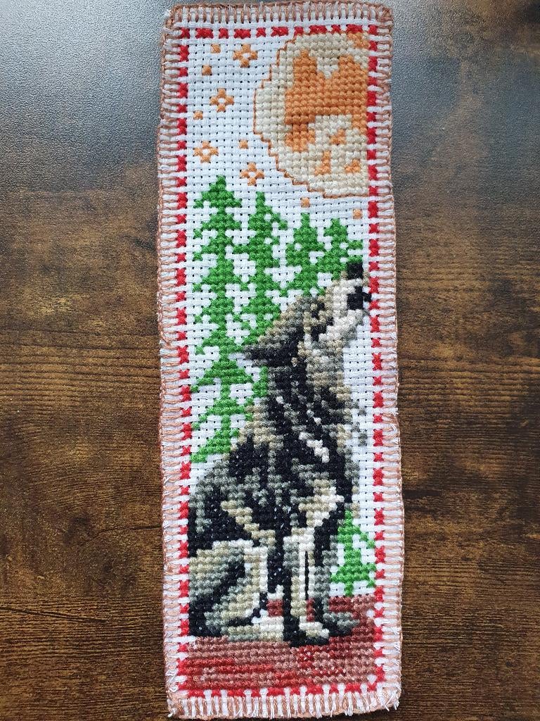 Howling Wolf cross stitch bookmark, Ophalen of Verzenden, Nieuw, Dier