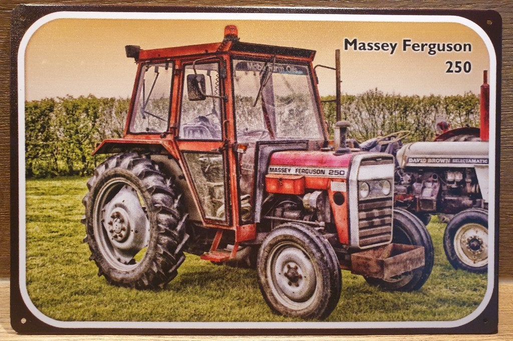 Ferguson 250 cabine tekening tractor reclamebord van metaal, Verzamelen, Merken en Reclamevoorwerpen, Reclamebord, Info@deconoord.nl