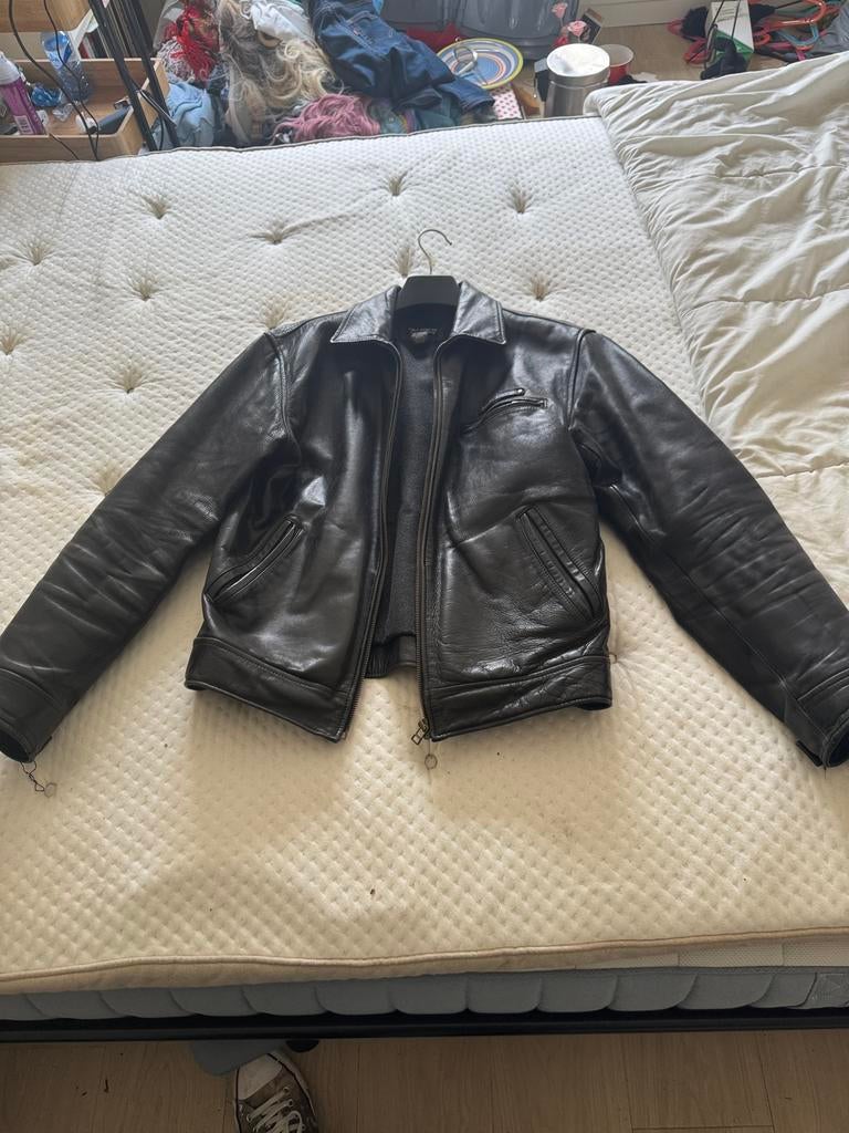 Ralph lauren leren jas, Ophalen, Gedragen, Maat 46 (S) of kleiner, Zwart