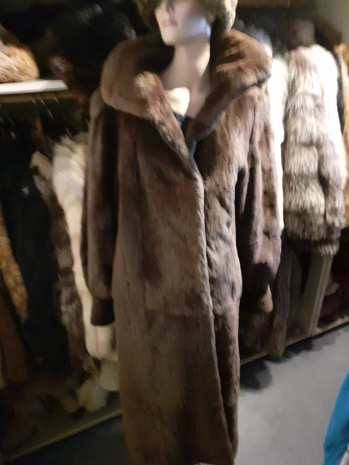 125 cm geschoren echte MINK bontjas bont jas bontmantel L, Ophalen of Verzenden, Zo goed als nieuw, Maat 42/44 (L), Bruin