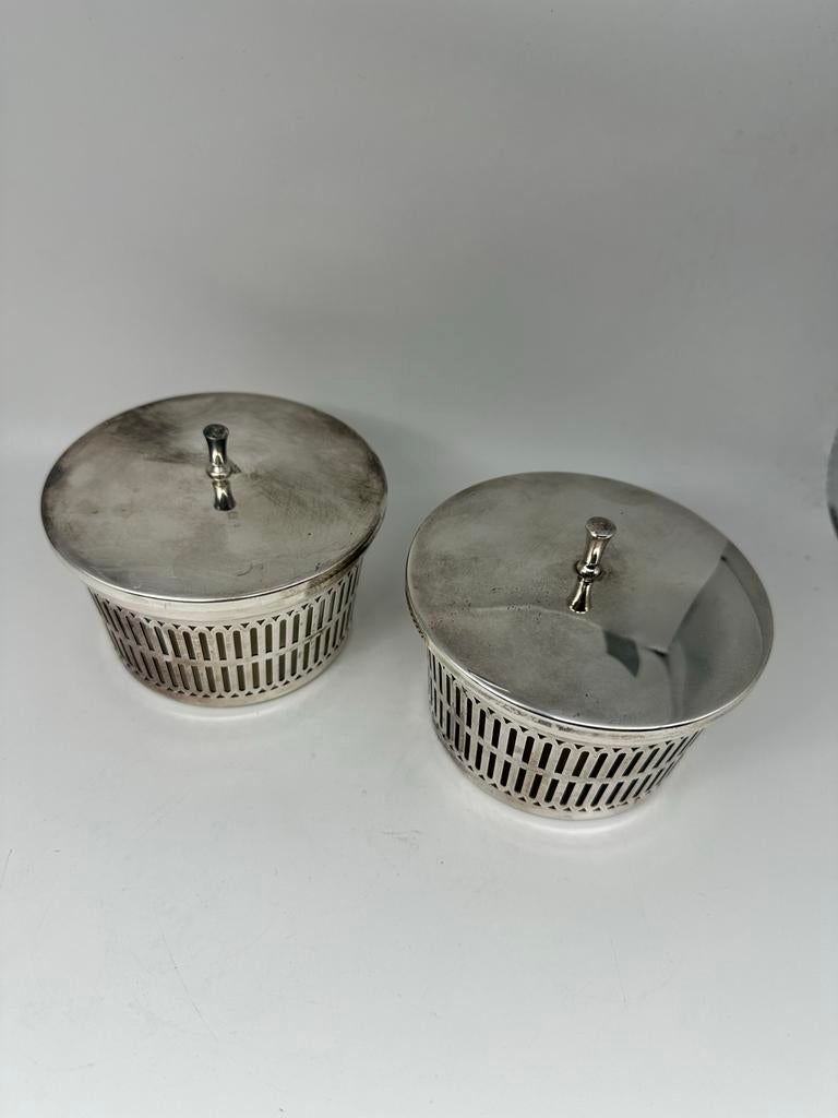 Verzilverd Bonbonmandje Keltum - Set van 2, Antiek en Kunst, Ophalen of Verzenden, Zilver