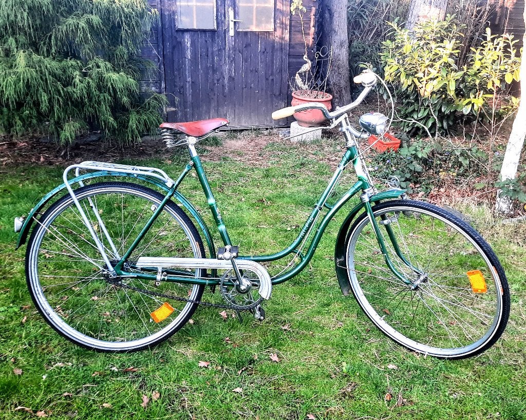 Vintage TRIEPAD-fiets, 28 inch, jaren 40/50 original staat, Ophalen, Gebruikt, Terugtraprem, Overige merken