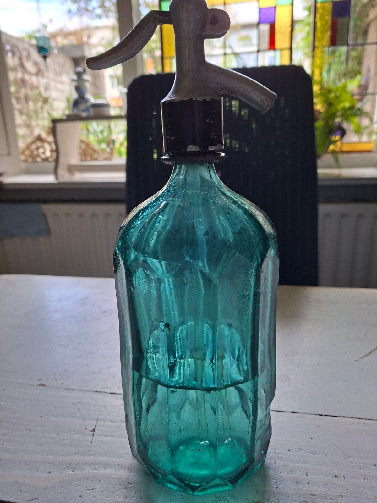 Vintage Groen/Blauwe Spuitfles - Decoratief Item, Ophalen of Verzenden
