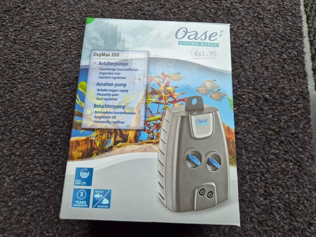 Oase aquarium beluchter oxymax200, Ophalen, Inclusief toebehoren, Nieuw, Oase