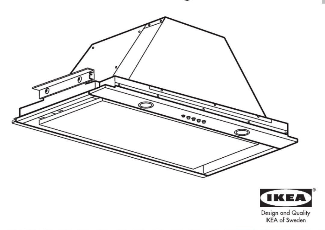 Ikea underverk inbouw afzuigkaap oud model, Ophalen, Gebruikt, Minder dan 80 cm, Minder dan 80 cm