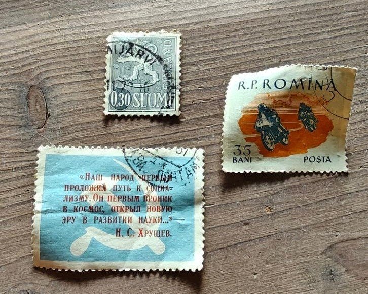 Diverse postzegels: Finland, Roemenië en Sovjet-Unie, Ophalen of Verzenden, Overige landen, Gestempeld