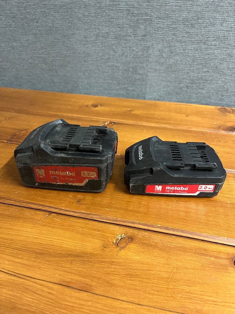 2x Metabo accu 18volt 5.2ah en 2.0ah, Audio, Tv en Foto, Accu's en Batterijen, Ophalen of Verzenden, Gebruikt, Oplaadbaar