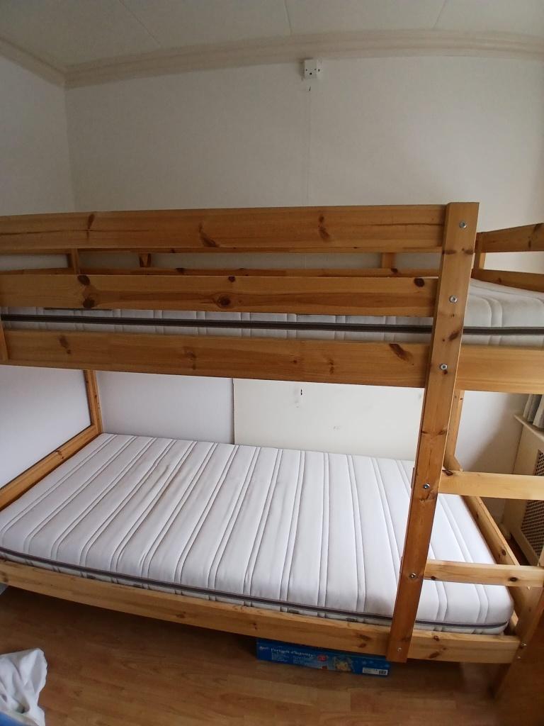 stapelbed grenen Ikea MYDAL, Huis en Inrichting, Ophalen, Gebruikt, 90 cm, Tweepersoons