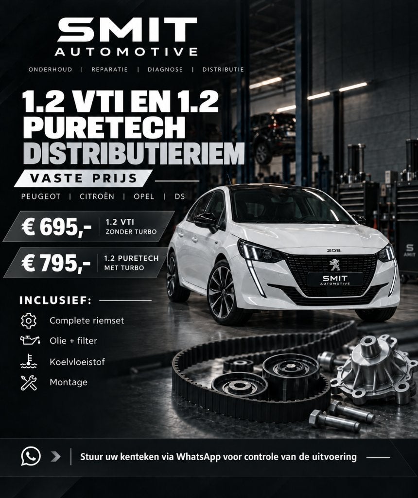 1.2 Puretech en 1.2 VTI distributieriem vervangen, 24-uursservice, Apk-keuring