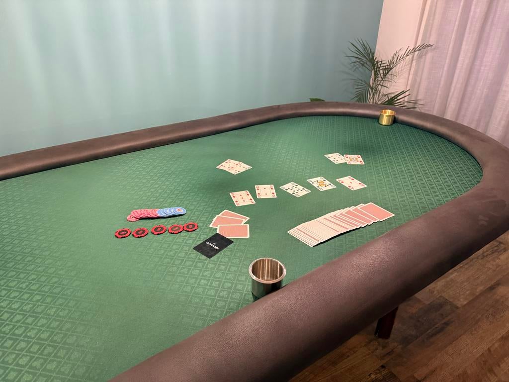 Handgemaakte pokertafel, Hobby en Vrije tijd, Gezelschapsspellen | Overige, Vijf spelers of meer, Ophalen, Zo goed als nieuw