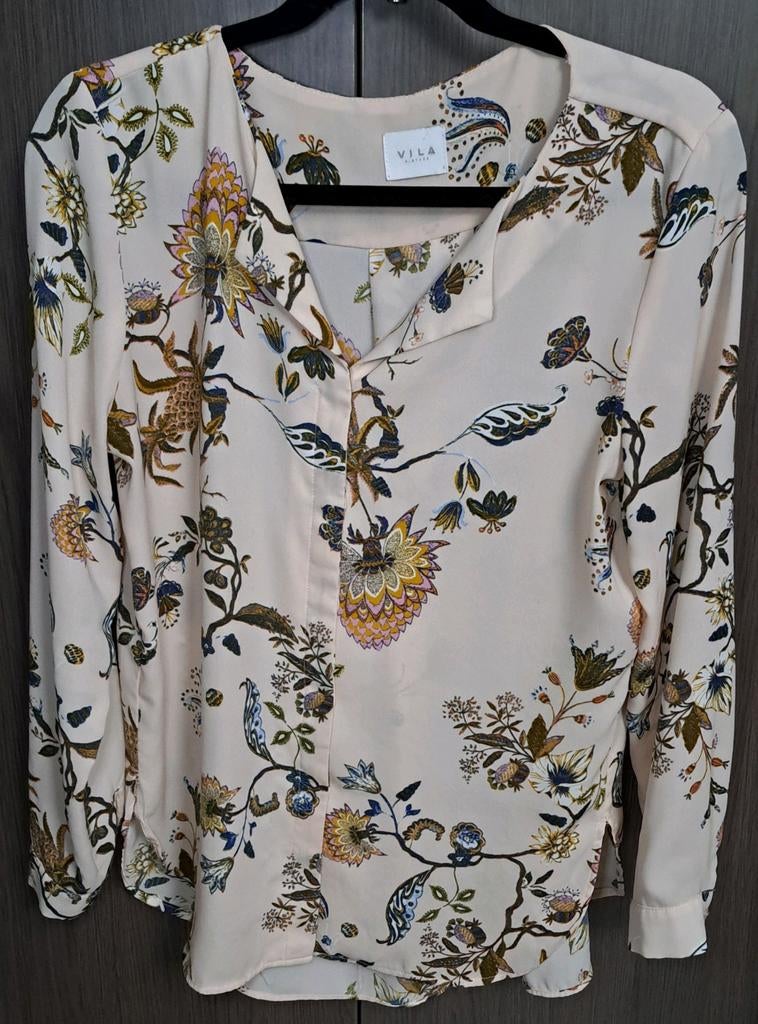 VILA Blouse met bloemenprint - Zo goed als nieuw, Maat 38/40 (M), VILA, Overige kleuren, Ophalen of Verzenden
