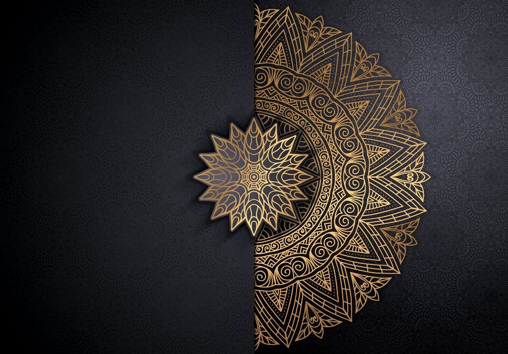 Mandala fotobehang Orient Gold - Vlies Vinyl - OOK OP MAAT, Verzenden, Fotobehang