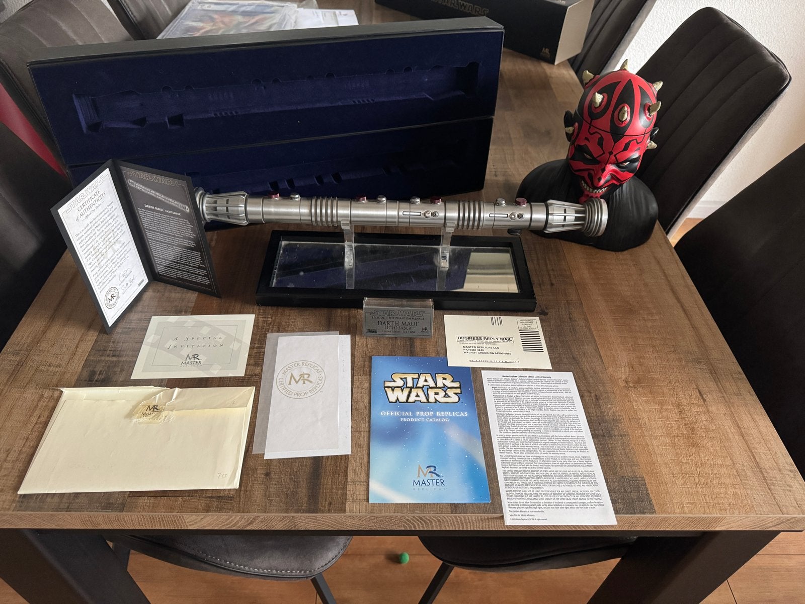 Star Wars Darth Maul Lightsaber master replicas, Ophalen of Verzenden, Gebruikt, Replica