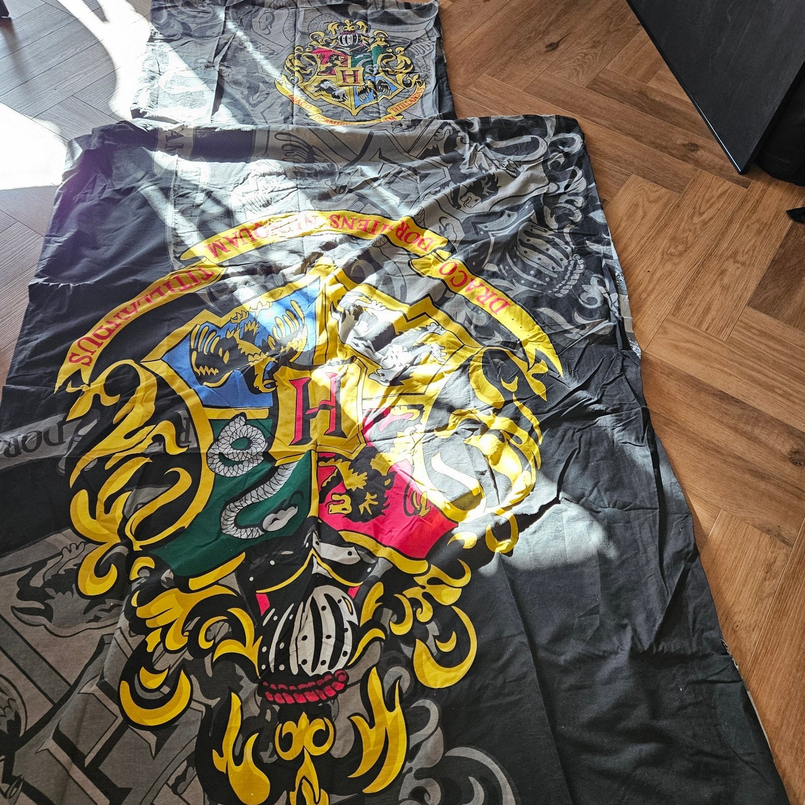 Harry Potter eenpersoons dekbedovertrekset met sloop, Gebruikt, Eenpersoons, Meerkleurig, Beddengoedset