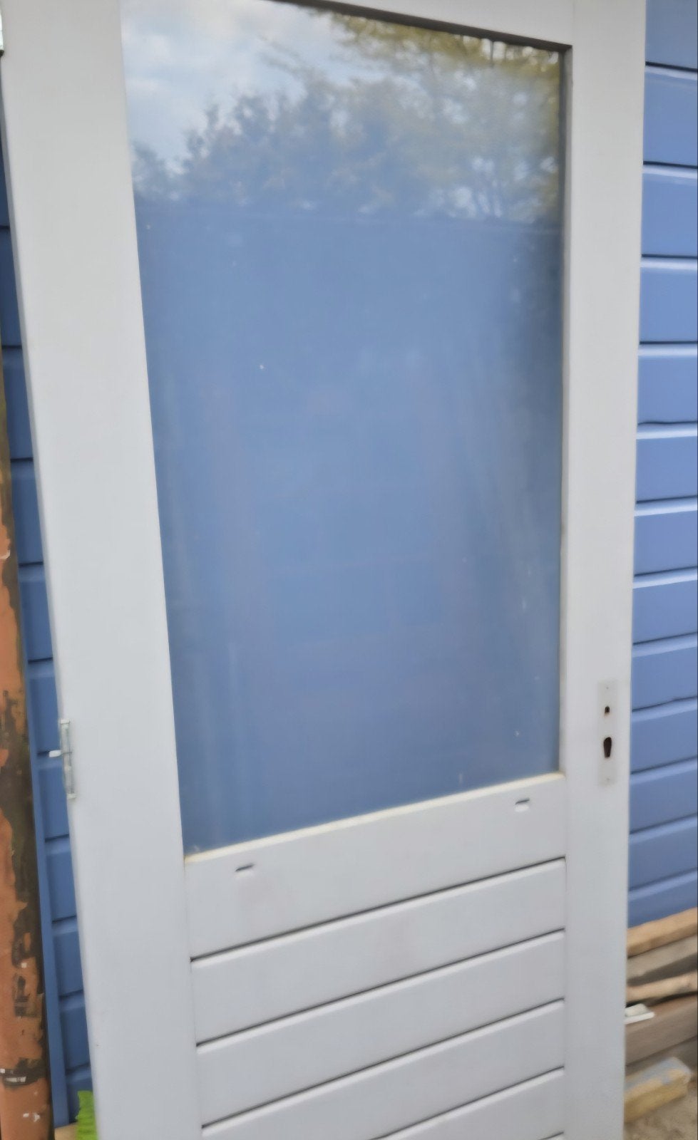 Hardhouten buitendeur, Doe-het-zelf en Verbouw, Ophalen, Gebruikt, Buitendeur, 200 tot 215 cm