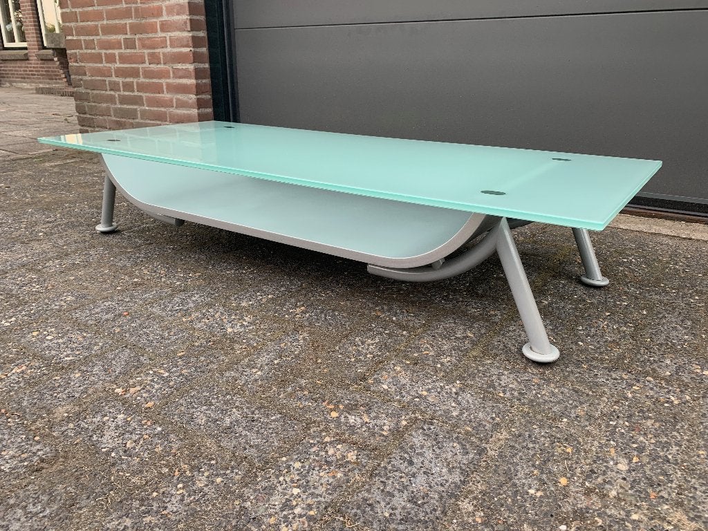 Leolux Rooby salontafel, Ophalen, Zo goed als nieuw, Modern, Glas