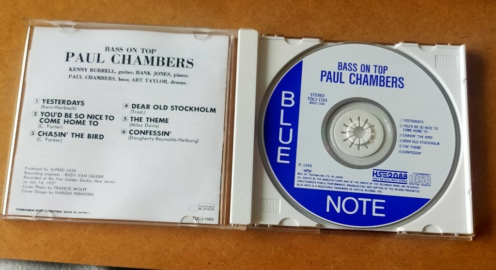 Paul Chambers - Bass On Top CD 1957/1996 Japan, Ophalen of Verzenden, Zo goed als nieuw, Jazz