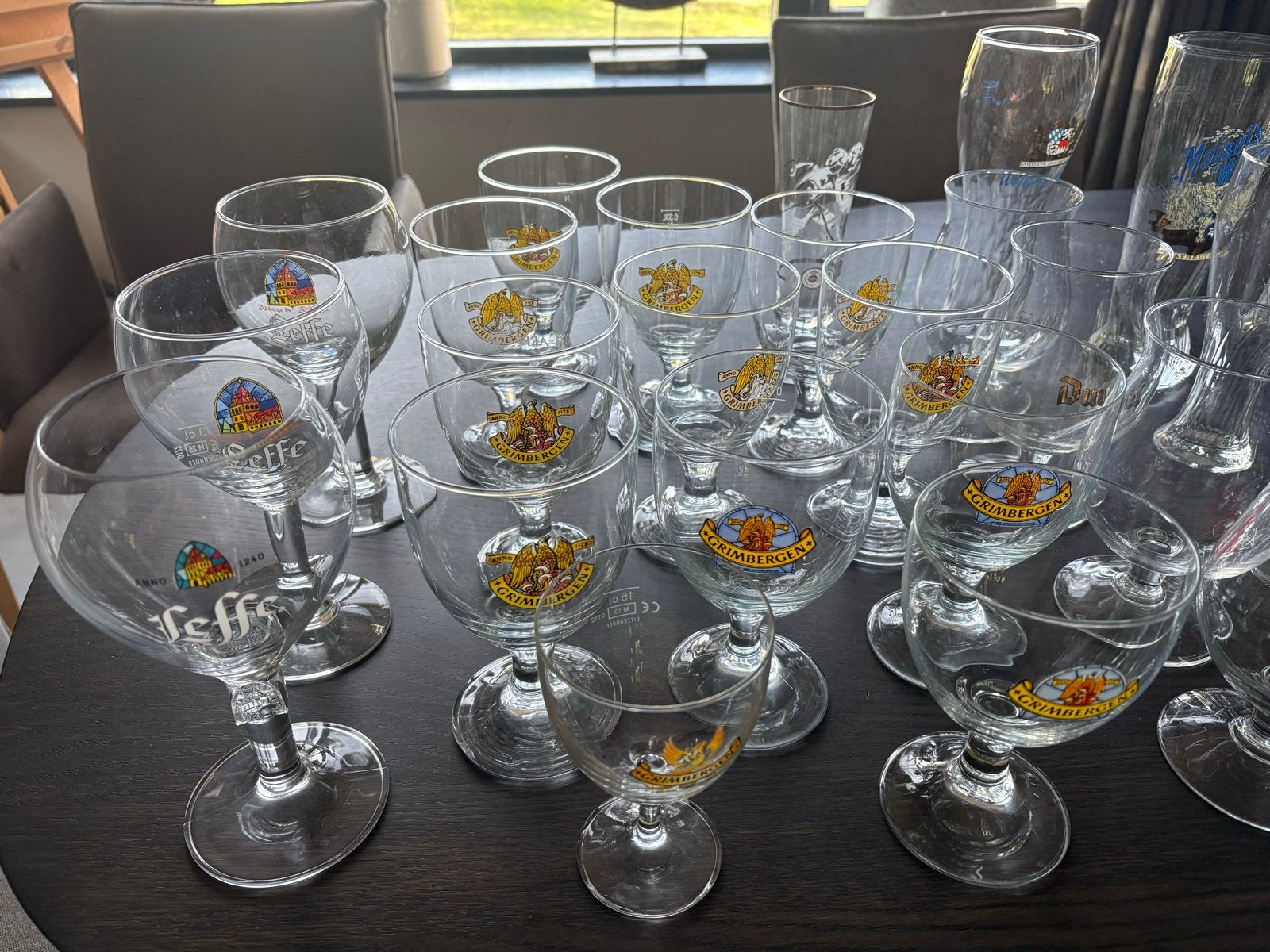Grote collectie bierglazen (Grimbergen, Leffe, Duvel, etc.), Ophalen of Verzenden, Gebruikt, Glas of Glazen, Duvel