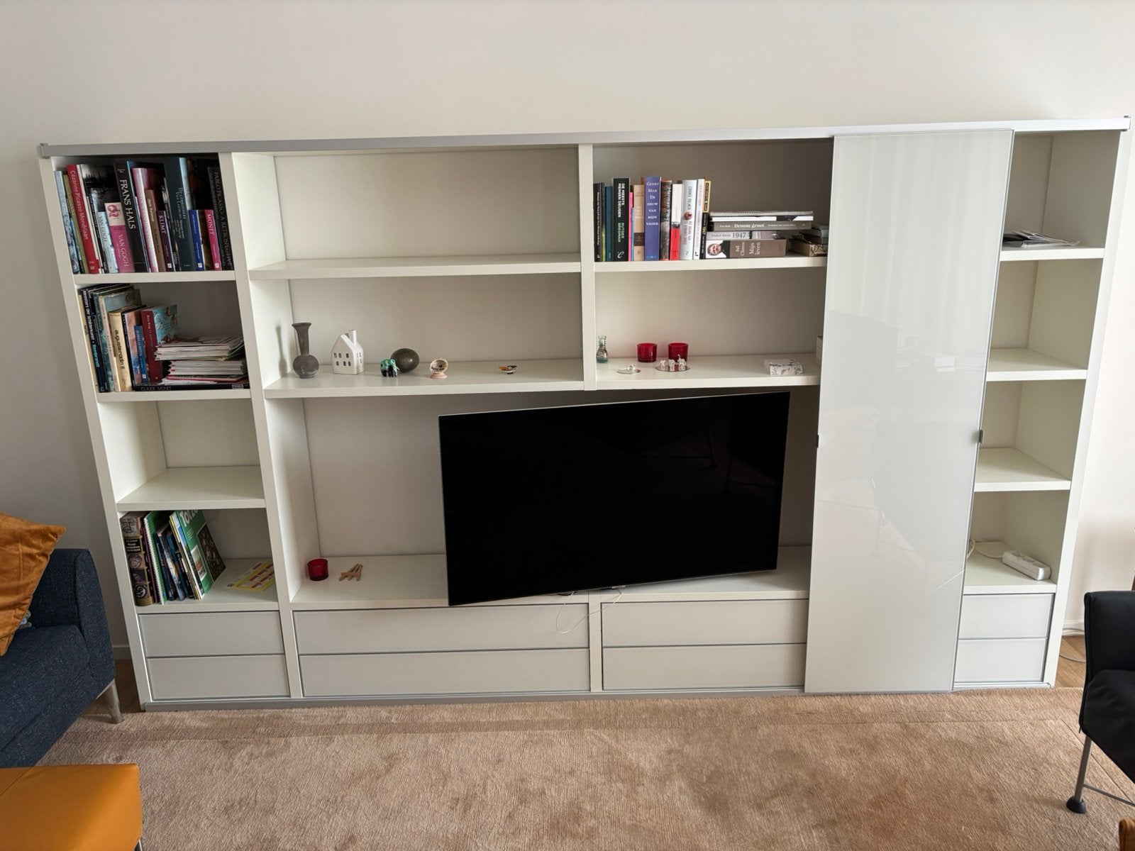 Design Wandmeubel hulsta mega, Huis en Inrichting, Ophalen, Glas, Zo goed als nieuw, 200 cm of meer