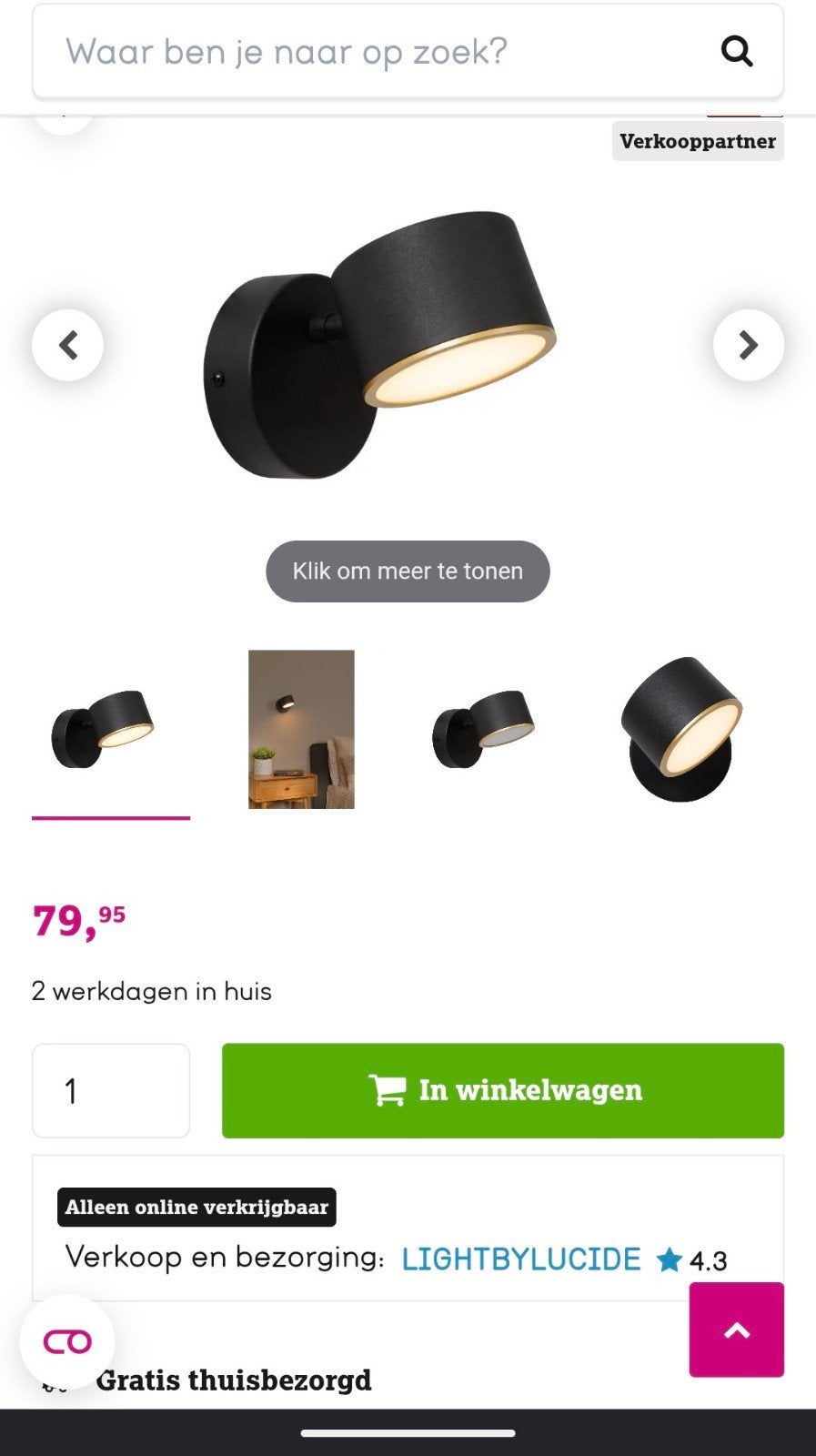 Lucide Gian wandlampen (2 stuks), Ophalen, Zwart, Zo goed als nieuw, Lucide