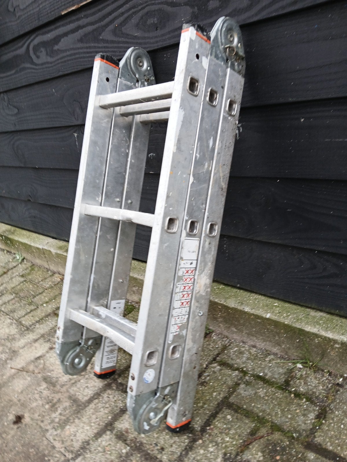 Vouwladder 3x3 sporten, Ophalen, 2 tot 4 meter