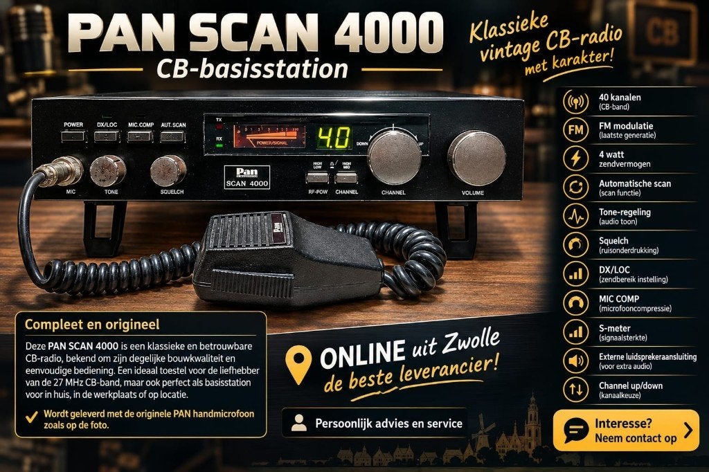 PAN SCAN 4000 4 kanalen 4 watt, Ophalen of Verzenden, Zo goed als nieuw, Zender en Ontvanger