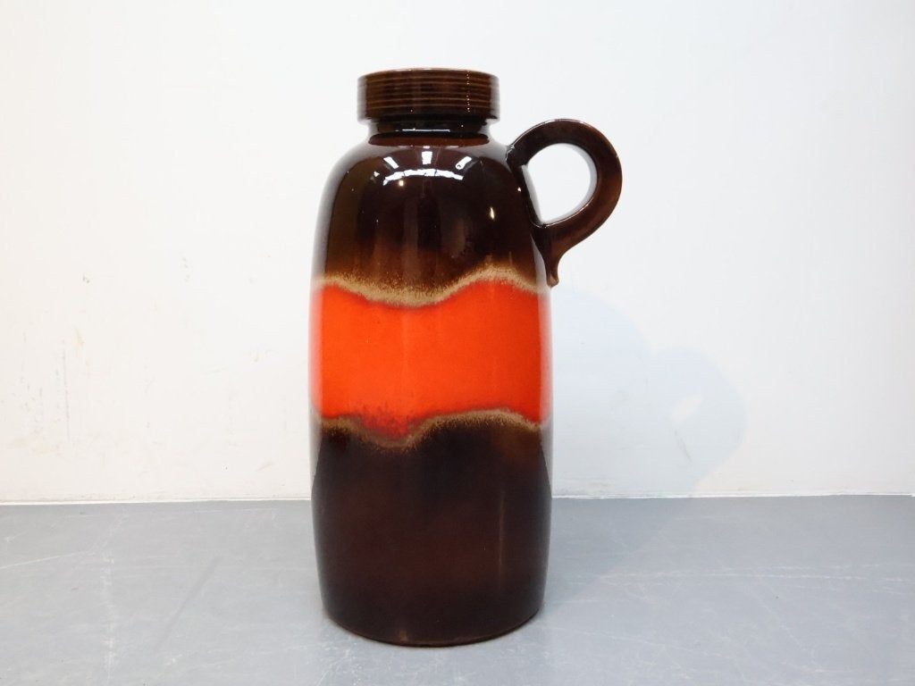 Grote vintage vloervaas West Germany Pottery, Huis en Inrichting, Woonaccessoires | Vazen, Scheurich, Met handvat, West Germany