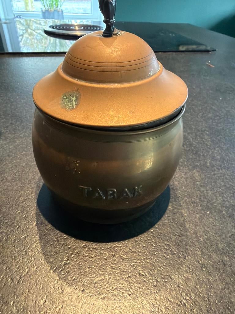 Koperen tabakspot met deksel, Antiek en Kunst, Ophalen of Verzenden