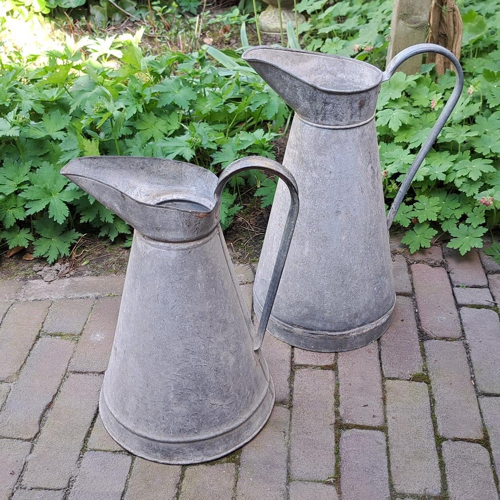 1x Mooie oude brocante Franse zinken waterkan kan *Etage3*, Gebruikt, ., Ophalen of Verzenden, .