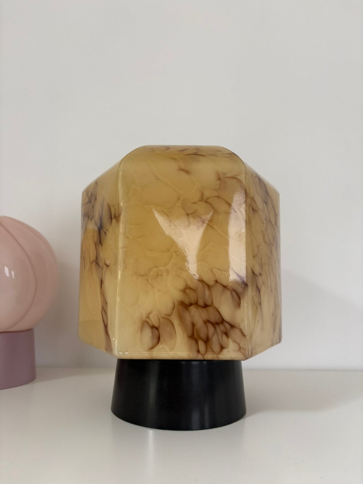 XL Thabur, vintage plafondlamp, plafonniere, gemarmerd, Antiek en Kunst, Antiek | Lampen, Ophalen of Verzenden