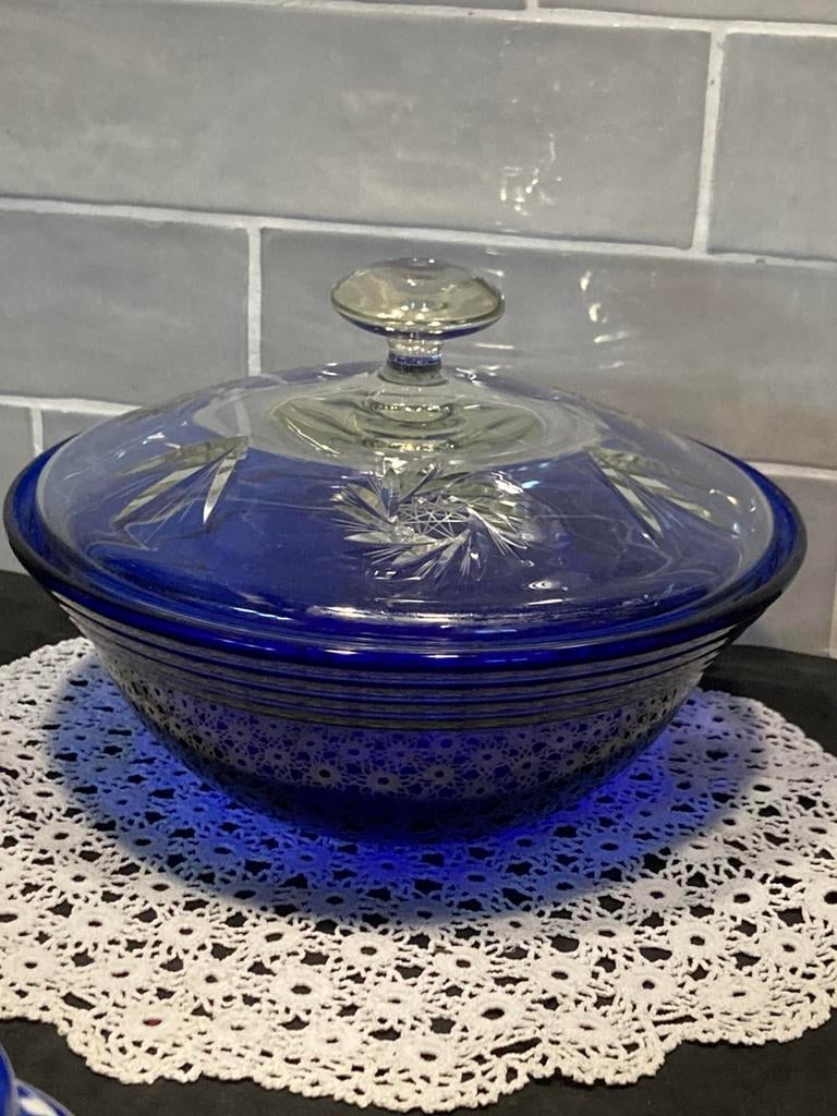 Glazen koekjesschaal (120326h), Antiek en Kunst, Antiek | Glas en Kristal, Ophalen of Verzenden
