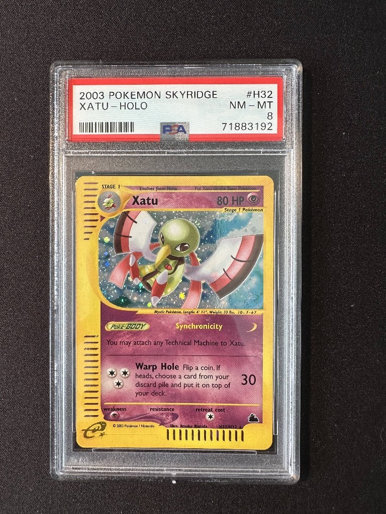 Xatu holo H32 skyridge psa 8, Ophalen of Verzenden, Zo goed als nieuw, Losse kaart