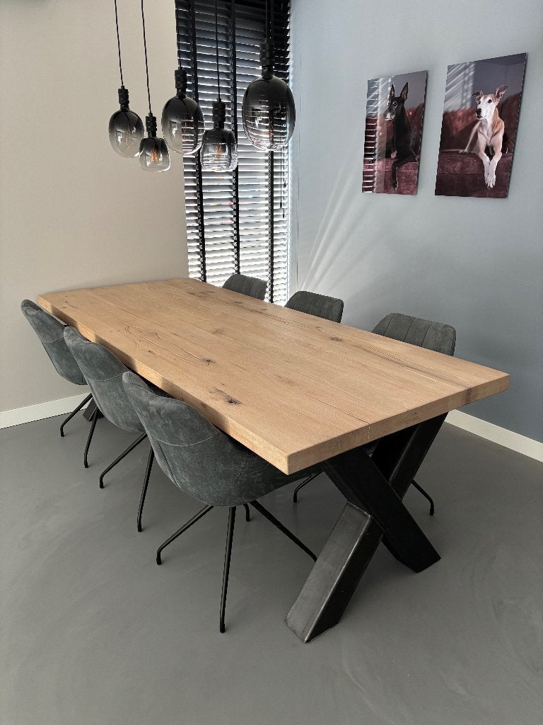 Eettafel eiken 240x100. Tegen een acceptabel bod !, Ophalen, Eikenhout, 200 cm of meer, 50 tot 100 cm