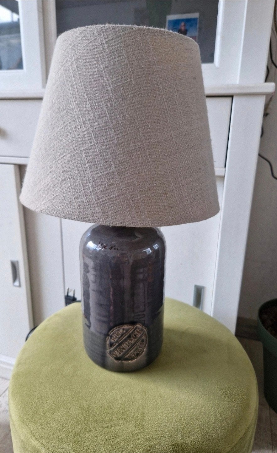Vintage Stijl Tafellamp met Stoffen Kap, Gebruikt, Vintage, Textiel, Met kap