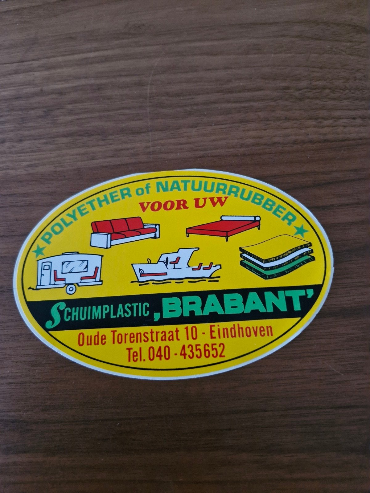 10614 Vintage Sticker Schuimplastic Brabant Eindhoven, Ophalen of Verzenden, Nieuw, Bedrijf of Vereniging