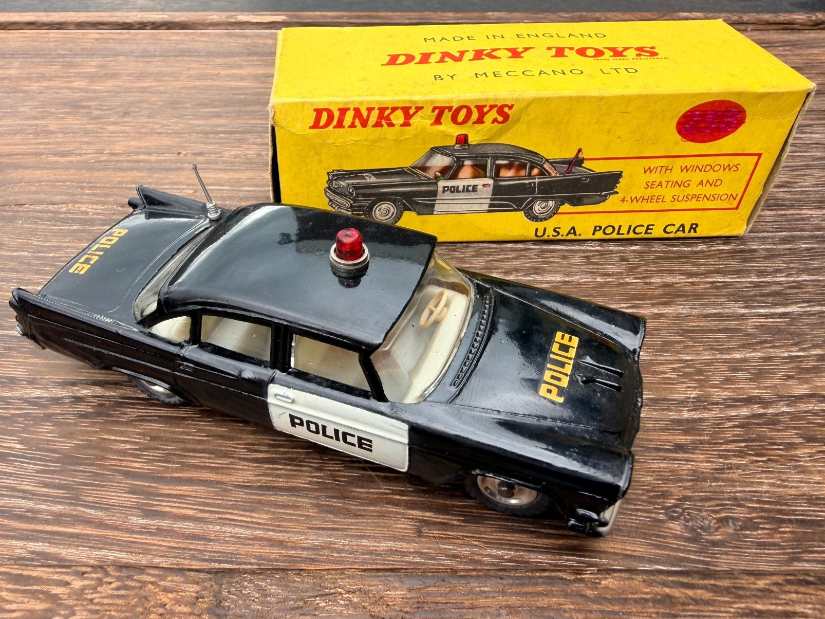 Dinky Toys ( GB ! ) nr. 258 Dodge Royal Sedan USA Police Car, Ophalen of Verzenden, Gebruikt, Auto, Dinky Toys