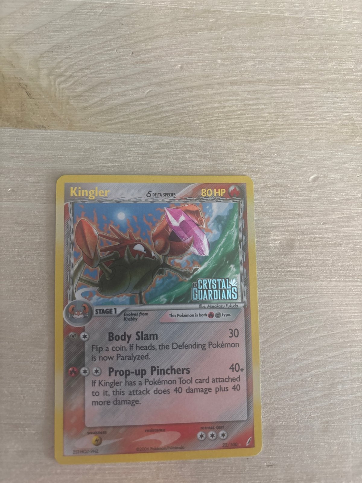Kingler Delta Species Pokémon kaart Crystal Guardians, Ophalen of Verzenden, Gebruikt, Losse kaart