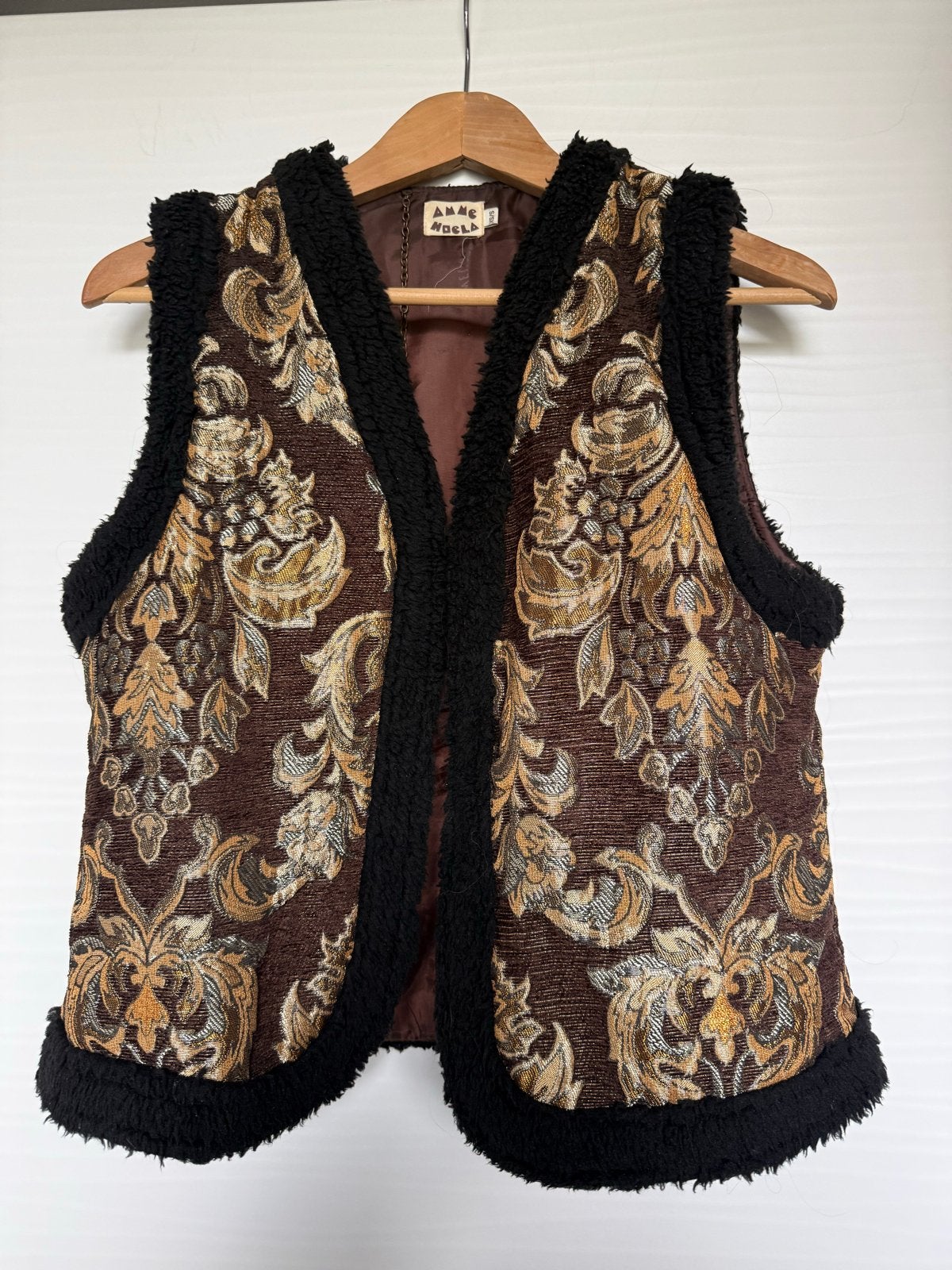 Ammehoela gilet  XS/S boho paisley, Ophalen of Verzenden, Zo goed als nieuw, Maat 36 (S), Bruin