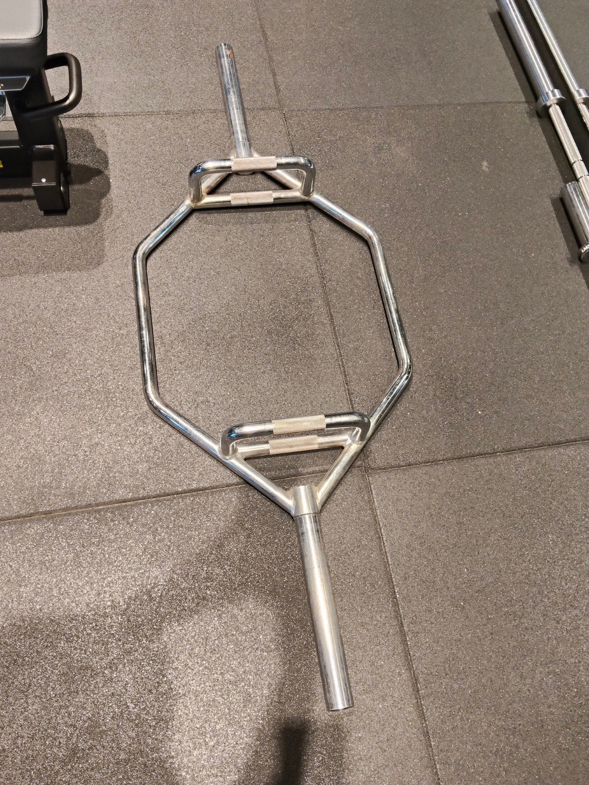 Olympisch Hex Bar, Ophalen, Gebruikt, Rug, Halterstangen